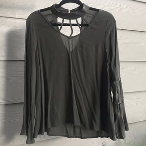 “Entro” boutique top, olive color, size small